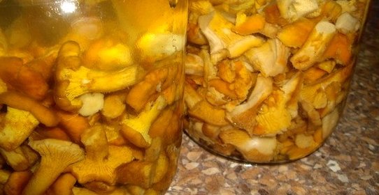 Маринованные лисички с чесноком