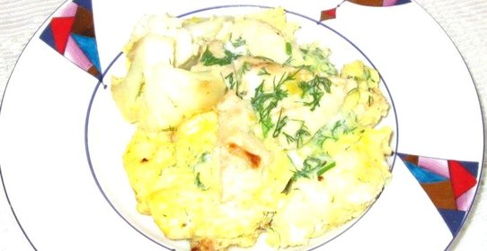Омлет с курицей и цветной капустой