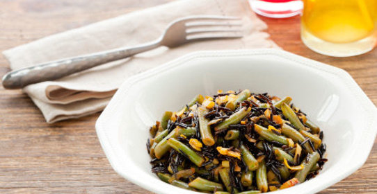 Зеленая фасоль с диким рисом