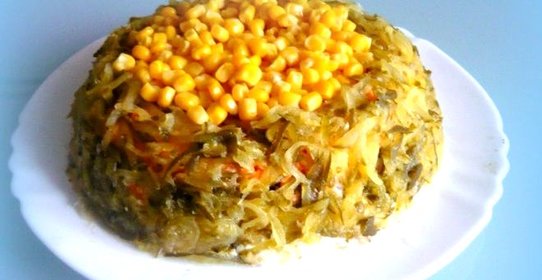 Постный салат с рыбой