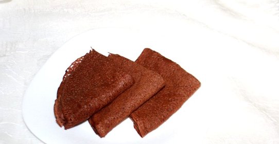 Шоколадные заварные блинчики на кефире