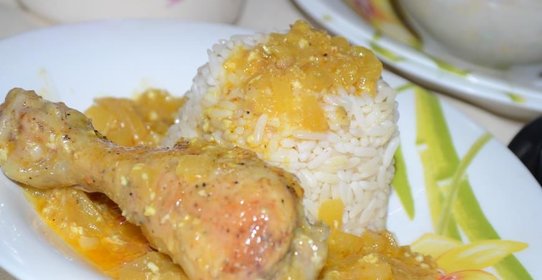 Куриные голени в мангово-сливочном соусе