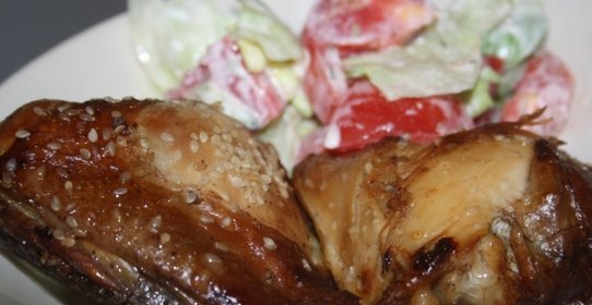 Запеченные куриные бедрышки Аля терияки в мультиварке