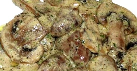 Куриные сердца в горчично-сырном соусе