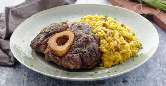 Оссо буко с ризотто миланезе