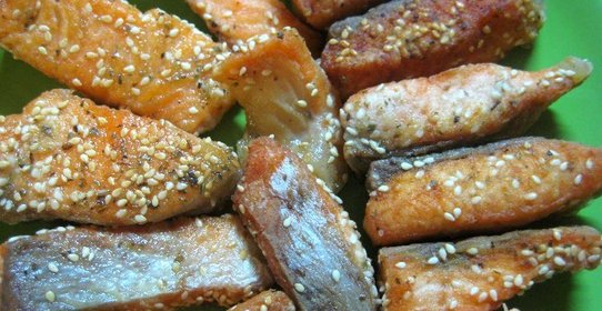 Семга обжаренная в кунжуте