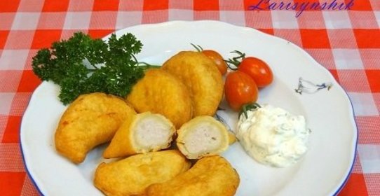 Вареники с курицей жареные