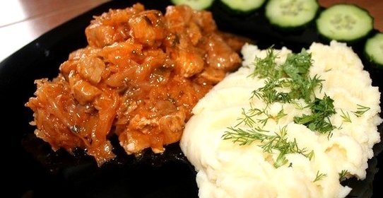 Картофельное пюре со свининой