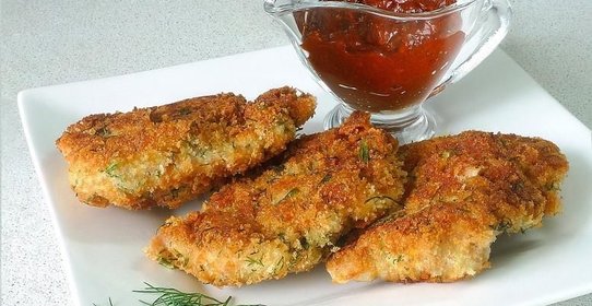 Куриное филе в сухарях
