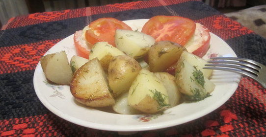 Ласточкины гнезда с запеченным картофелем