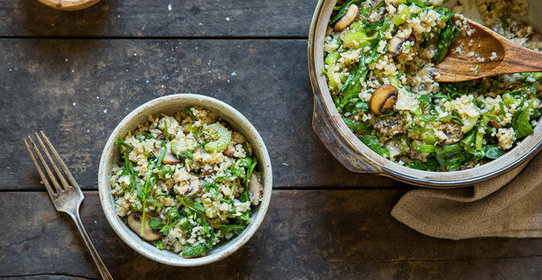 Цветная капуста с грибами и шпинатом