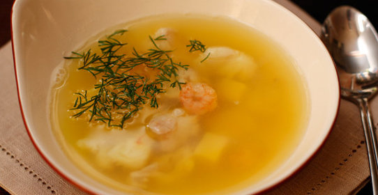 Рыбный суп с креветками