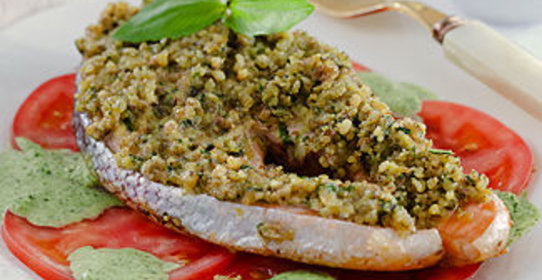 Семга в соусе из шпината в мультиварке