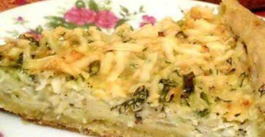 Луковый киш с зеленью