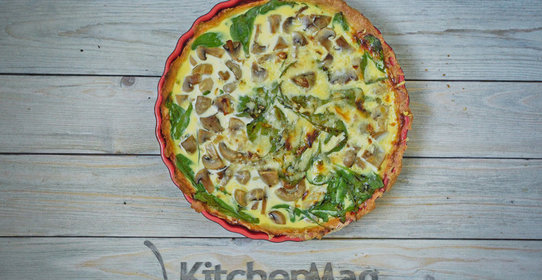 Как приготовить вкусный киш с грибами и шпинатом