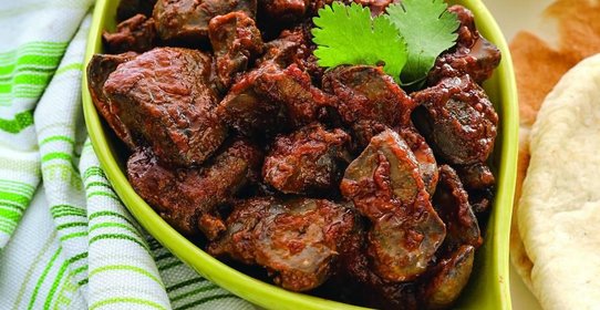 Кисло-сладкая куриная печенка