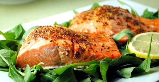 Запеченные филе лосося Дижон