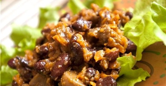 Красная фасоль с грибами