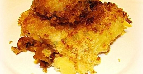 Морской окунь жареный с грибами