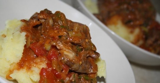 Паприкаш из куриных сердечек