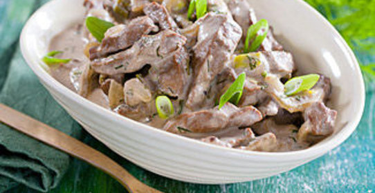 Печень по-строгановски в мультиварке