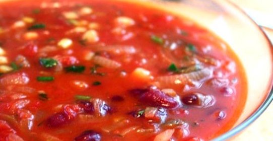 Постный суп с фасолью