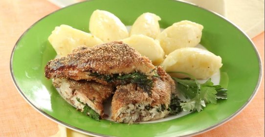 Жареная сельдь с картофельным пюре