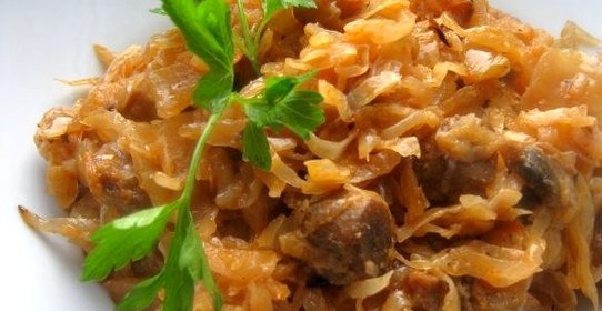 Капуста, тушеная с рыбой