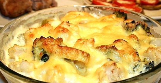 Капуста, запеченная под молочным соусом