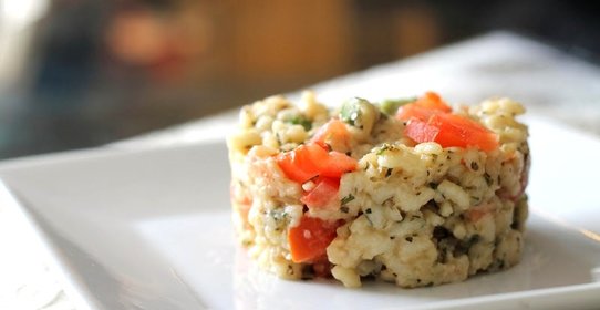 Ризотто с помидорами и спаржей