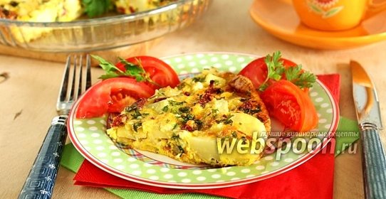Омлет в духовке с картошкой и сыром