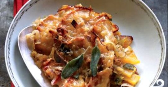 Жаркое из яблок, лука и сквоша