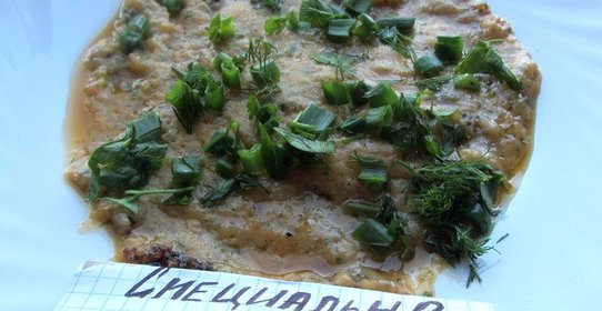 Пюре с зеленью и томатами