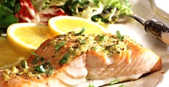 Лосось, запеченный в сливках