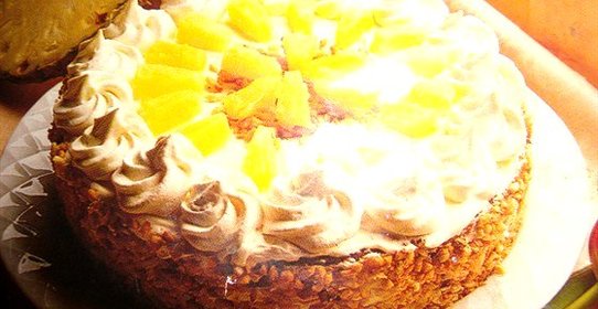 Торт из манки с ананасами