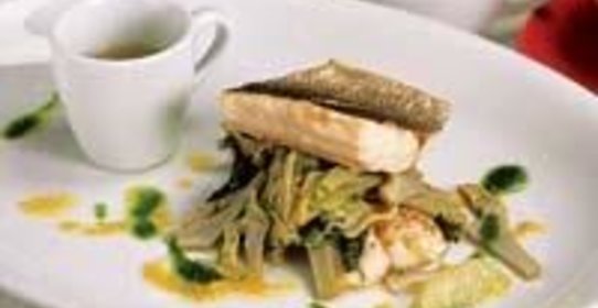 Филе сибаса с артишоками