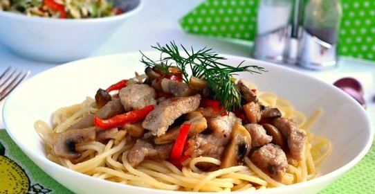 Поджарка из свинины с грибами