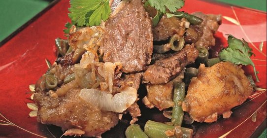 Утиные грудки с бананами