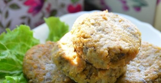 Баклажанные котлетки со сладким перцем