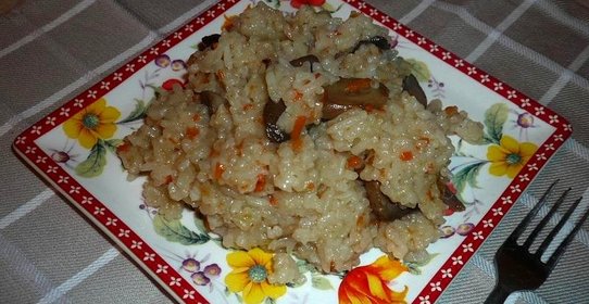 Рис с шампиньонами