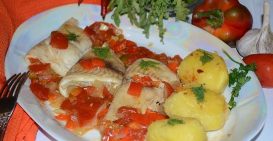 Рыбные конвертики с овощами