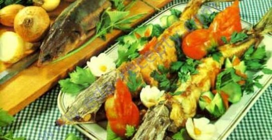 Запеченная стерлядь в духовке целиком