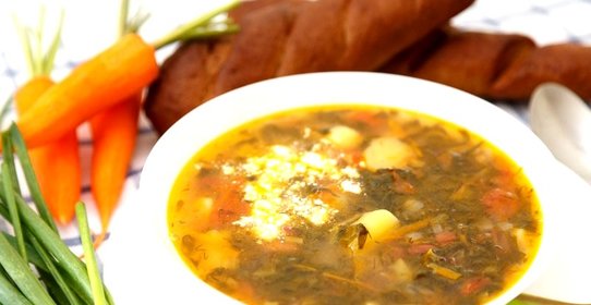 Суп с фасолью и щавелем