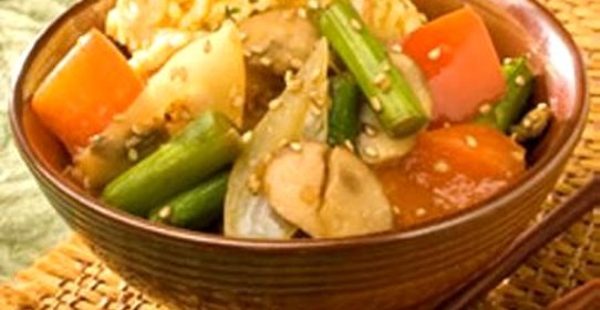 Жареные овощи с рисом