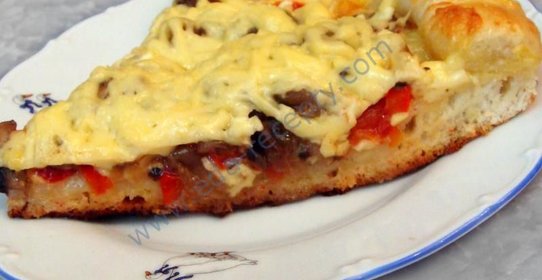 Грибная пицца с сырным бортиком