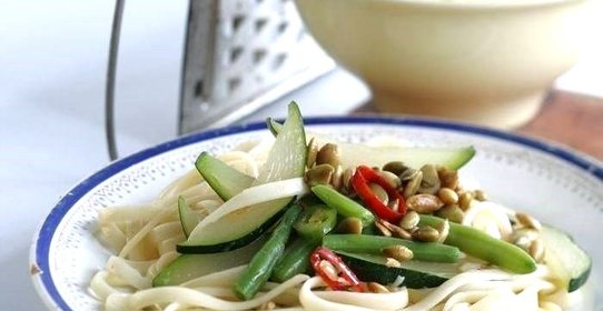 Паста с цукини и стручковой фасолью
