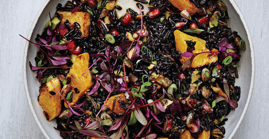 Дикий рис с запеченной тыквой