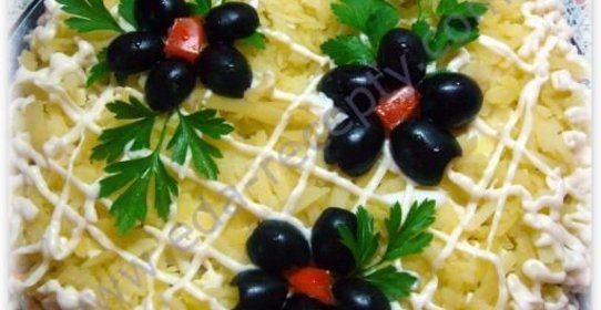 Салат из шампиньонов консервированных курица под шубой