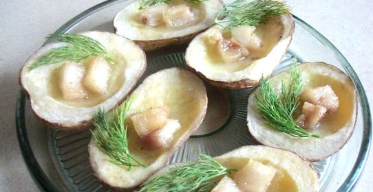 Печеная картошка с салом