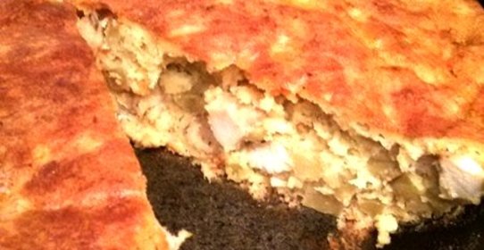 Нежный пирог с курицей и грибами